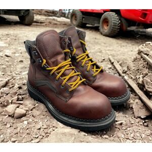 Red Wing 2226 USA Made DynaForce Steel Toe Brown Leather Work Boots Mens 7 EUC